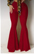 Pantalones acampanados de licra color vino - Estilo vintage