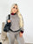 Elegant Gray & Black Knitted Pants Set – Stylish & Comfortable