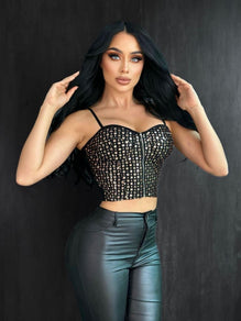 Sparkly Sequined Bustier Top