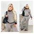 Elegant Gray & Black Knitted Pants Set – Stylish & Comfortable