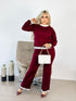 Wine  Knitted Casual Set - Mis Divas Fashion