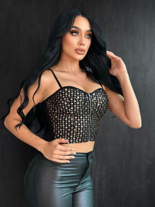 Sparkly Sequined Bustier Top