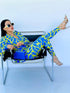 Royal Essence Suit Set – Elegant Blue & Yellow Blazer & Pants