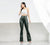 Military Green Flared Pants – Synthetic Leather and High Waist | Mis Divas Fashion