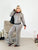 Elegant Gray & Black Knitted Pants Set – Stylish & Comfortable