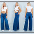 High-waist wide leg pants sweet look stretch denim jeans