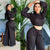 Ribbed Black Set: Cargo Pants and Cropped Hoodie – Urban and Elegant Style | Mis Divas Fashion