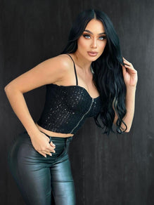 Sparkly Sequined Bustier Top