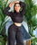 Ribbed Black Set: Cargo Pants and Cropped Hoodie – Urban and Elegant Style | Mis Divas Fashion