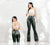 Military Green Flared Pants – Synthetic Leather and High Waist | Mis Divas Fashion
