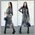 Long Tie-Dye Gray Dress with Long Sleeves | Modern Elegance and Comfort