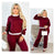 Wine  Knitted Casual Set - Mis Divas Fashion