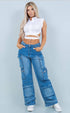 “Women’s Light Blue Cargo Jeans | Stylish and Comfortable Casual Pants”