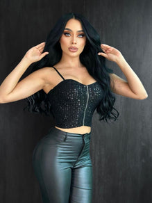 Sparkly Sequined Bustier Top