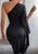 Black Asymmetrical Dress with One Sleeve | Elegance and Style - Mis Divas Fashion