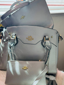 3-Piece Silver Bag Set | Elegance & Versatility | MisDivasFashion