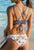 Bikini - Floral Print Strappy Two Piece Swimsuit