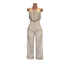 Beige Linen Vest-Style Jumpsuit for Women | Halter, Elegant & Lightweight - Mis Divas Fashion