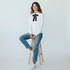 Diva White Bow-Tie Blouse | Classy Long Sleeve Top