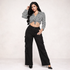 High Waisted Black Cargo Wide Leg Pants for Women – Stretch Cargo Jeans | Mis Divas Fashion
