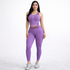 Purple Ribbed Gym Set Women | Mis Divas Fashion