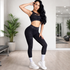 Black Ribbed Fitness Set Women | Asymmetrical Gym Outfit | Mis Divas Fashion