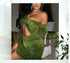 Mis Divas Fashion – One-Shoulder Cut-Out Party Dress | Sexy Long Sleeve Mini Dress