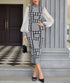 Pencil Cut Dress with Back Opening and Princess Sleeves - Mis Divas Fashion