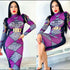 Purple & Gray Turtle Neck Bodycon Dress – Long Sleeve Elegance | Mis Divas Fashion