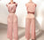 Back view of pink two-piece set with wide-leg pants