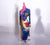 Colorful dress on a mannequin with a white background