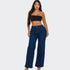Women's High Waisted Baggy Wide Leg Jeans – Dark Indigo | Mis Divas