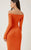 Modern bodycon dress with off shoulder neckline