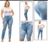 Plus Size Straight-Leg Jeans – Light Blue Distressed Denim | Mis Divas Fashion